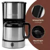 Máquina de café de filtro BOMANN KA6066CB depósito de água 1,2 l, 10 chávenas, preto e aço inoxidável