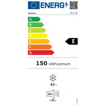 Congelador BOMANN GB 7236, 42 l, preto, descongelação manual, ≤ -18 °C, regulação contínua