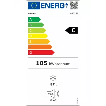 Congelador BOMANN GS 7253, 87 L, branco, classe energética C, 850×550×580 mm