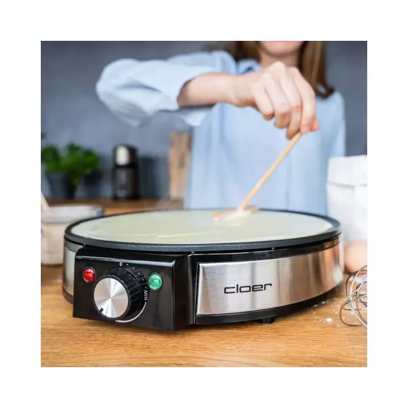 Máquina de crepes Cloer 6630 2 crepes preto aço inoxidável 30 cm