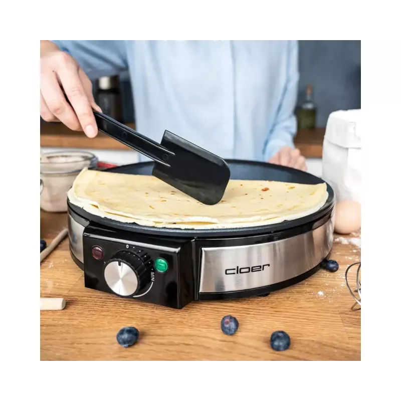 Máquina de crepes Cloer 6630 2 crepes preto aço inoxidável 30 cm