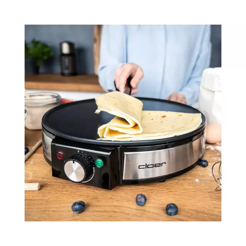Máquina de crepes Cloer 6630 2 crepes preto aço inoxidável 30 cm