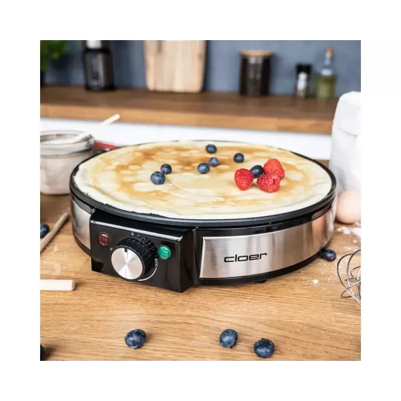 Máquina de crepes Cloer 6630 2 crepes preto aço inoxidável 30 cm