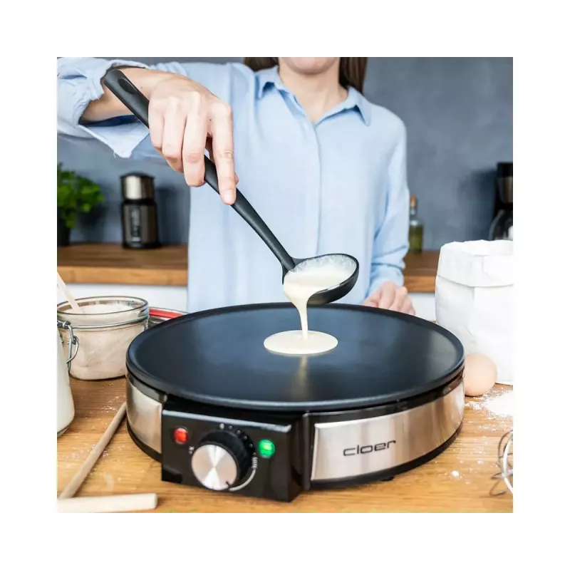 Máquina de crepes Cloer 6630 2 crepes preto aço inoxidável 30 cm