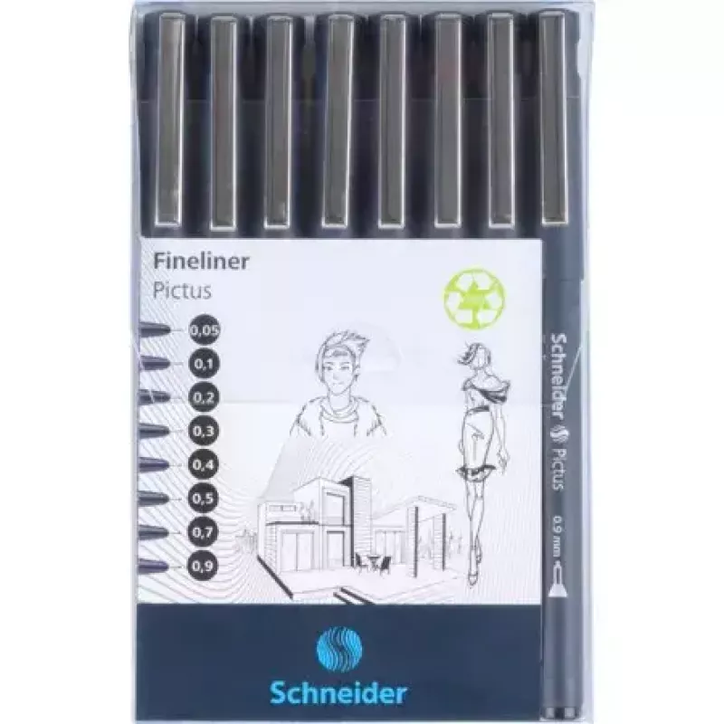 Fineliner Schneider Schreibgeräte Pictus preto 8 unid.