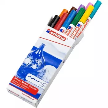 Marcador Edding 751 10 unid. preto azul castanho verde azul-claro laranja rosa vermelho violeta amarelo