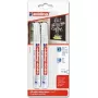 Marcador de giz Edding 2 4095 White — marcador de giz líquido recarregável, tinta branca, ponta redonda fina