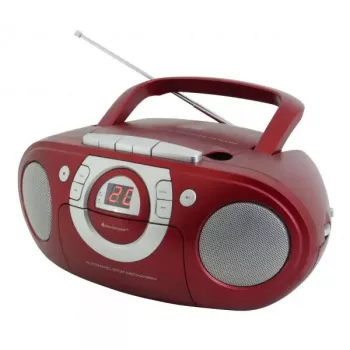 Sistema estéreo portátil Soundmaster SCD5100RO — CD/rádio/USB? (cinzento, vermelho)