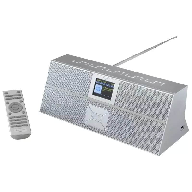 Rádio de internet Soundmaster IR3300SI — sintonizador digital, DAB+ e FM, 20 W RMS, ecrã TFT multicolor, USB-A, cinzento