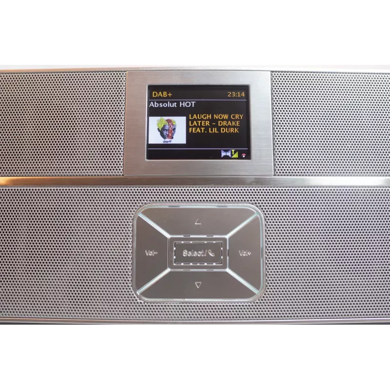 Rádio de internet Soundmaster IR3300SI — sintonizador digital, DAB+ e FM, 20 W RMS, ecrã TFT multicolor, USB-A, cinzento