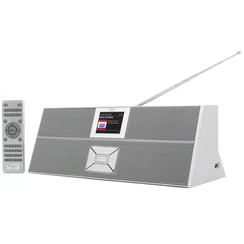 Rádio de internet Soundmaster IR3300SI — sintonizador digital, DAB+ e FM, 20 W RMS, ecrã TFT multicolor, USB-A, cinzento