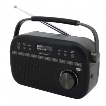 Rádio portátil Soundmaster DAB280 — DAB+, FM, analógico e digital, 1,2 W, preto, alimentação por rede/pilhas
