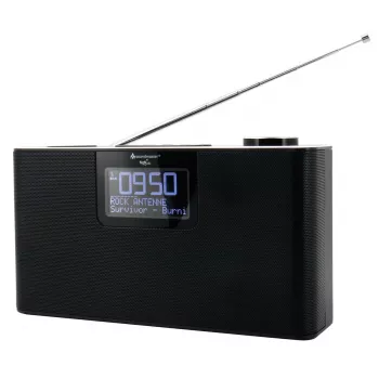 Rádio pessoal Soundmaster DAB700SW — sintonizador analógico e digital, DAB+ / FM, 12 W, LCD 2,9 polegadas, MicroSD, preto