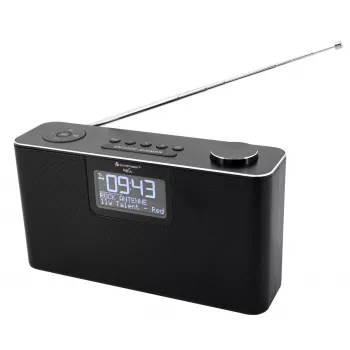 Rádio pessoal Soundmaster DAB700SW — sintonizador analógico e digital, DAB+ / FM, 12 W, LCD 2,9 polegadas, MicroSD, preto