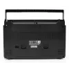 Leitor de cassetes portátil Soundmaster RR20SI — rádio FM/MW/KW, 3 W RMS, auscultadores de 3,5 mm, preto/prateado