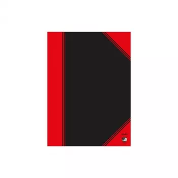 Caderno Bantex 100302813 — A5, 96 folhas, pautado, 70 g/m², capa dura, preto/vermelho