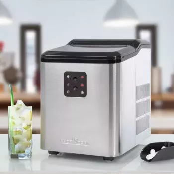 Máquina de fazer gelo ProfiCook PC-EWB 1253 — 12 kg/24h, depósito de 1,5 L, 2 tamanhos de cubos, 120 W, preto/cinzento