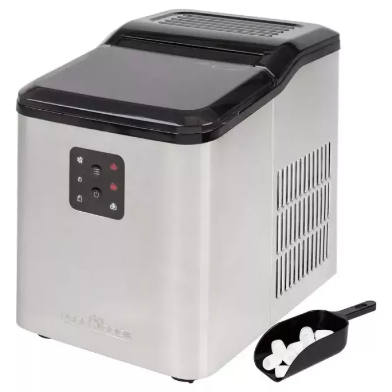 Máquina de fazer gelo ProfiCook PC-EWB 1253 — 12 kg/24h, depósito de 1,5 L, 2 tamanhos de cubos, 120 W, preto/cinzento