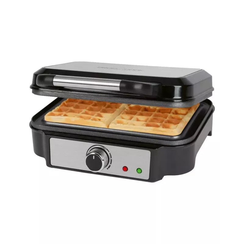 Máquina de waffles ProfiCook PC-WA 1240 2 waffles 1000 W preta aço inoxidável