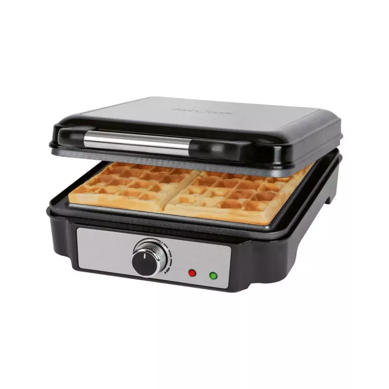 Máquina de waffles ProfiCook PC-WA 1241 4 waffles 1200 W preta aço inoxidável