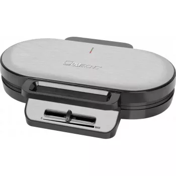 Máquina de waffles CLATRONIC WA3745, 2 waffles, 1200 W, revestimento interior em aço inoxidável, placas antiaderentes, cinzento