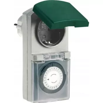 Temporizador mecânico REV modelo 0025700409 exterior preto, mostrador analógico para circuitos