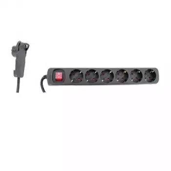 Extensão elétrica REV 12626514 2m 6 tomadas AC interior preto