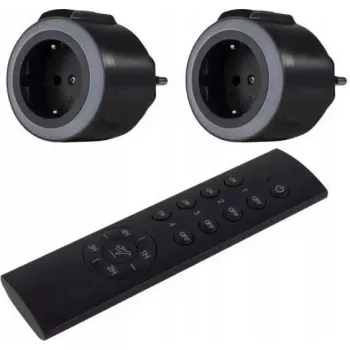 Conjunto de interruptor sem fios de parede REV 0085520503, 2 canais mais 1, antracite