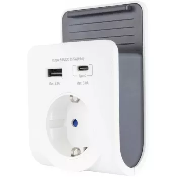 Carregador USB REV com tomada 240V, USB-A e USB-C, modelo 0020770112