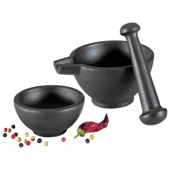 Conjunto de almofariz Zassenhaus, 3 peças, ferro fundido