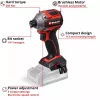 Parafusadeira de impacto com bateria EINHELL TP-CI 18/250-C Li BL, 18 V, sem escovas – caixa (sem bateria/carregador)