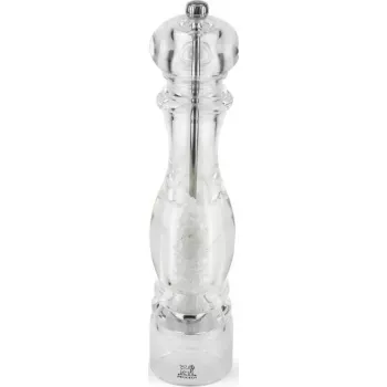 Saleiro PEUGEOT NANCY acrílico transparente 30 cm, moinho manual para sal