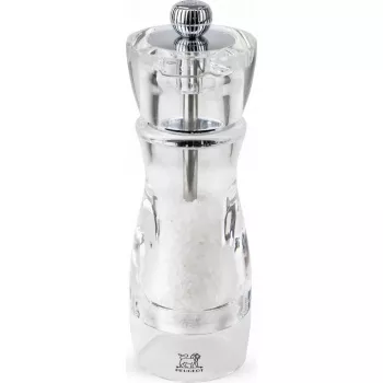 Saleiro PEUGEOT VITTEL acrílico transparente 16 cm, moinho manual para uso à mesa
