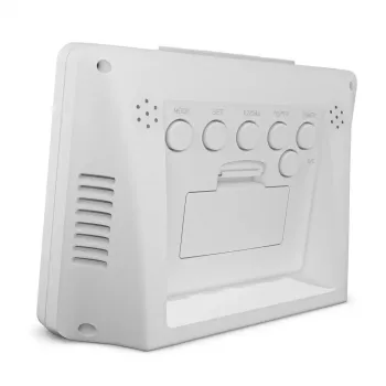 Despertador de quartzo Mebus 25738 branco retangular pilha AAA