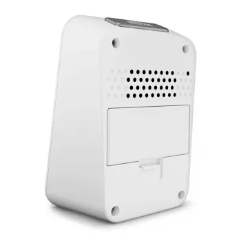 Despertador digital Mebus 25800 branco retangular com retroiluminação azul
