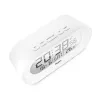 Despertador digital Mebus 25808 oval branco com retroiluminação azul pilha AAA
