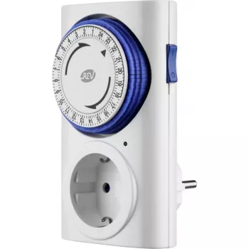 Temporizador analógico REV 0025400103 WS – temporizador de parede mecânico, branco