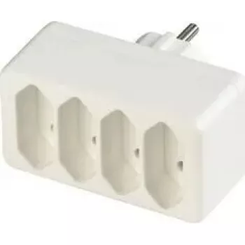 Adaptador REV 4 tomadas euro fêmea cabo branco 0512738777 WS, saída 4 tomadas euro, branco