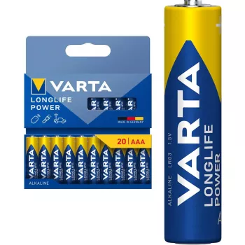 Pilhas alcalinas Varta Longlife Power Micro AAA LR03 1,5 V, 20 unid. (04903 121 720)