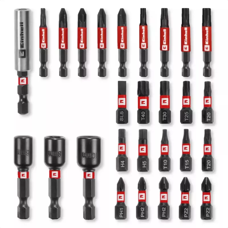 Conjunto de pontas de chave de fendas Einhell 49108703 28 peças aço