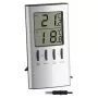Termómetro ambiente eletrónico TFA-Dostmann 30.1027 interior prateado °C