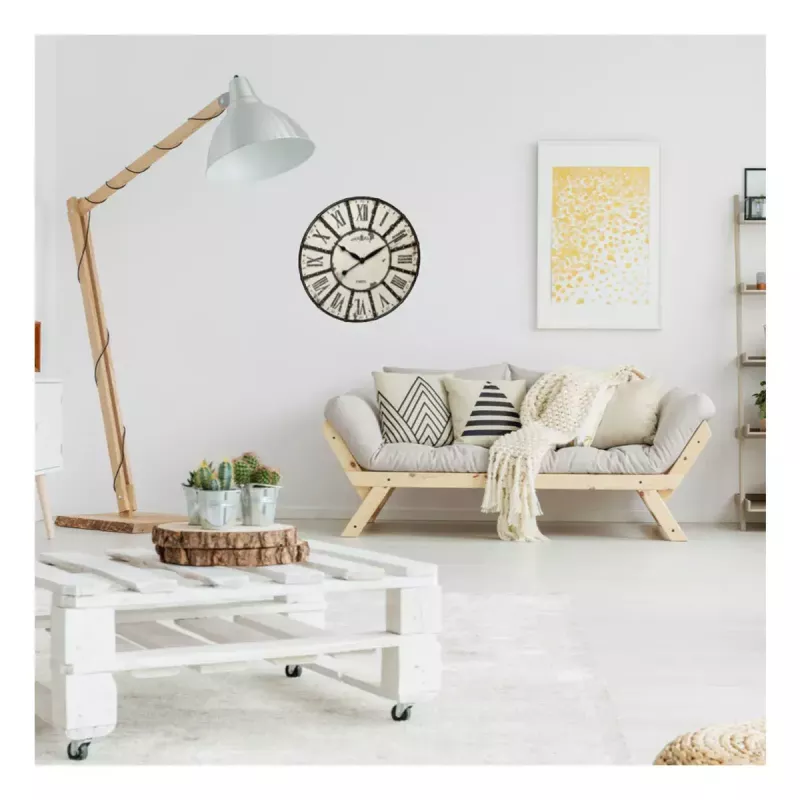 Relógio de quartzo TFA-Dostmann Vintage 570 mm redondo branco pilha AA