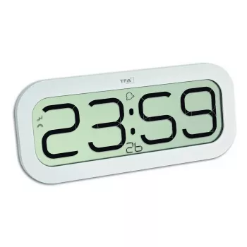 Relógio digital TFA-Dostmann 60.4514 oval branco LCD 321mm