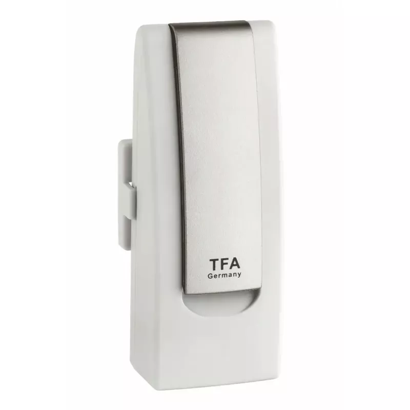 Sensor ambiental TFA WeatherHub Smart Home sem fios — temperatura e humidade, Wi-Fi, alimentação por rede/pilha (AAA), 40×28×104 mm