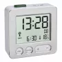 Despertador digital TFA 60.2545.54 — retangular, LCD prateado, retroiluminação azul, pilha (AAA)