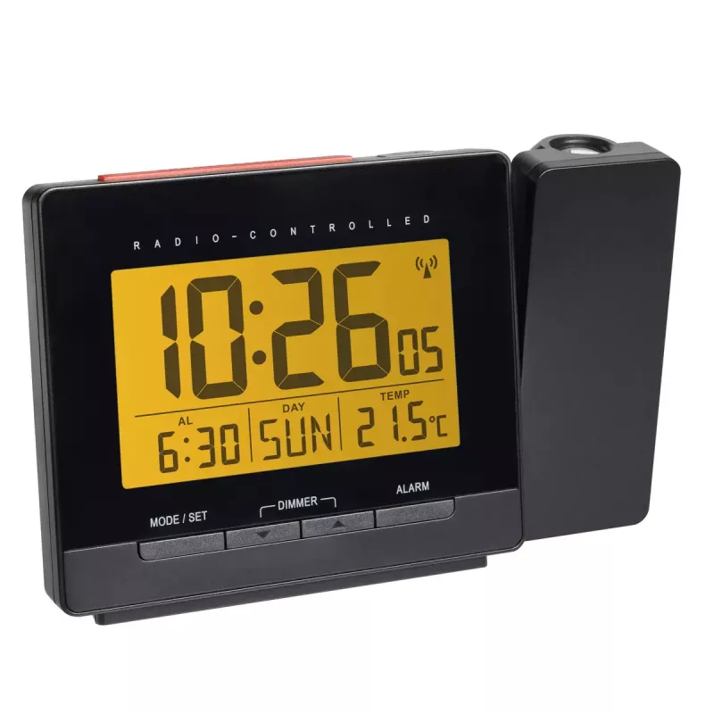Despertador radiocontrolado digital TFA-Dostmann 60.5016.01 preto intervalo de temperatura -10 a 50 °C