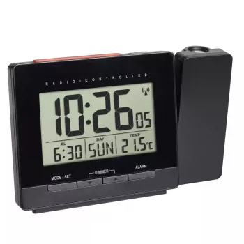 Despertador radiocontrolado digital TFA-Dostmann 60.5016.01 preto intervalo de temperatura -10 a 50 °C