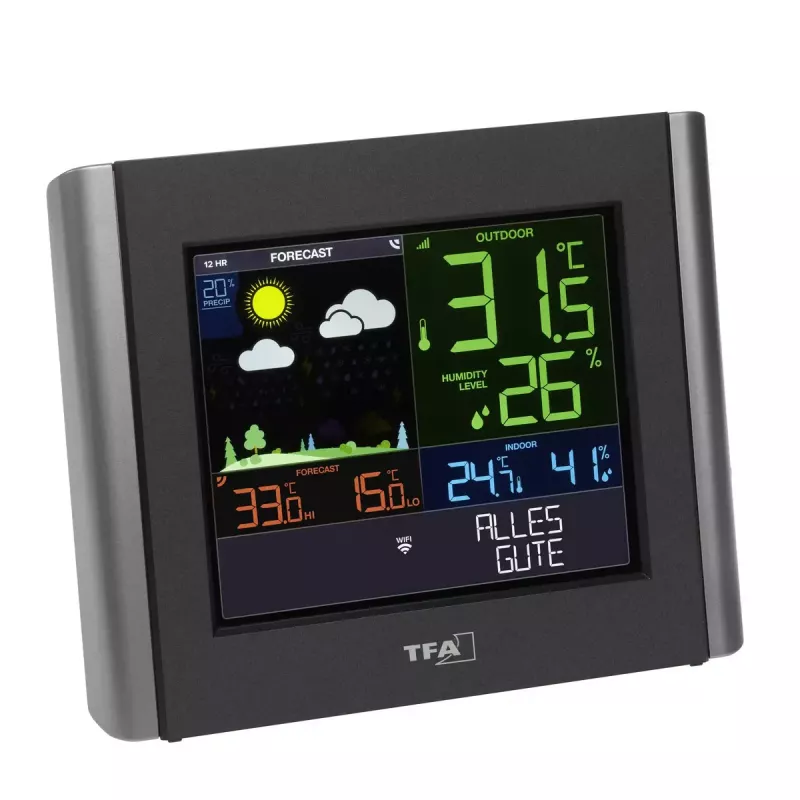 TFA-Dostmann VIEW METEO preto a pilhas Wi-Fi humidade 10-99%