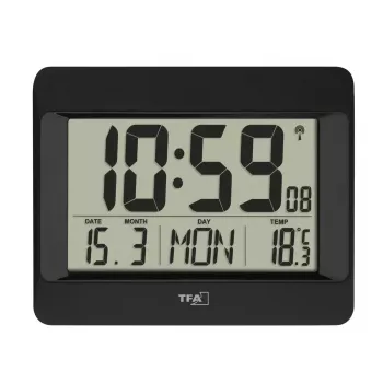 Despertador digital TFA-Dostmann 60.4519.01 preto a pilhas