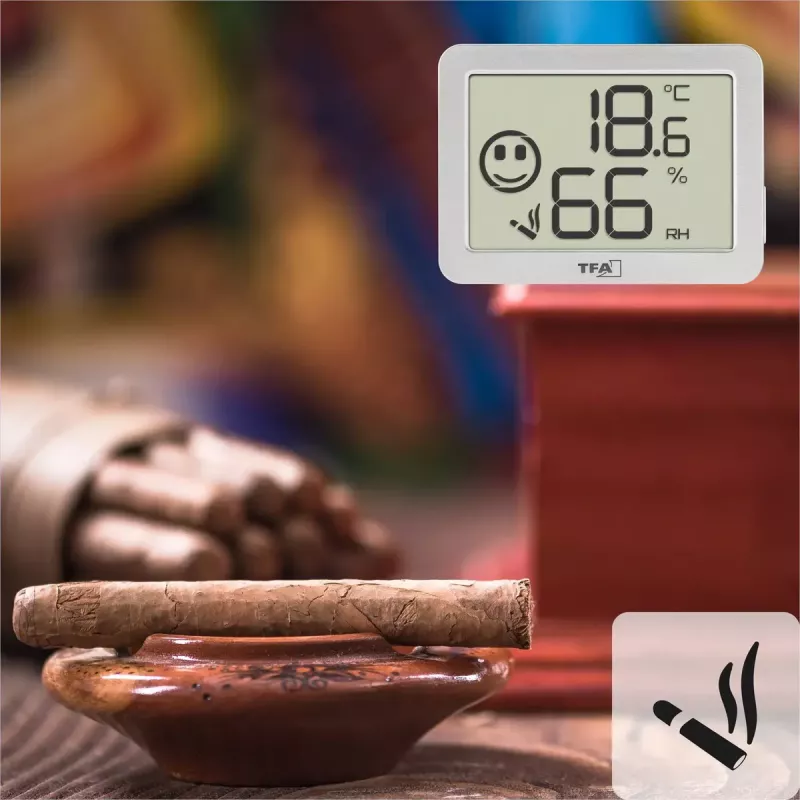 Sensor de temperatura e humidade interior TFA-Dostmann 30.5055.02 autónomo sem fios